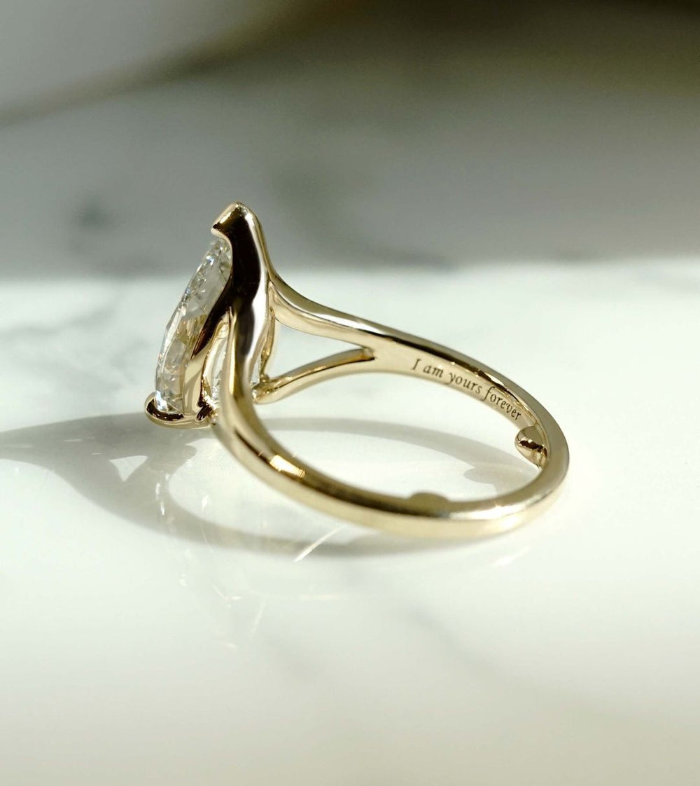 Pear Cut Labgrown Engagement Ring, Pear Cut Ring