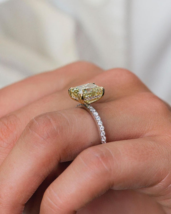 Canary Yellow Radiant Cut Labgrown Engagement Ring