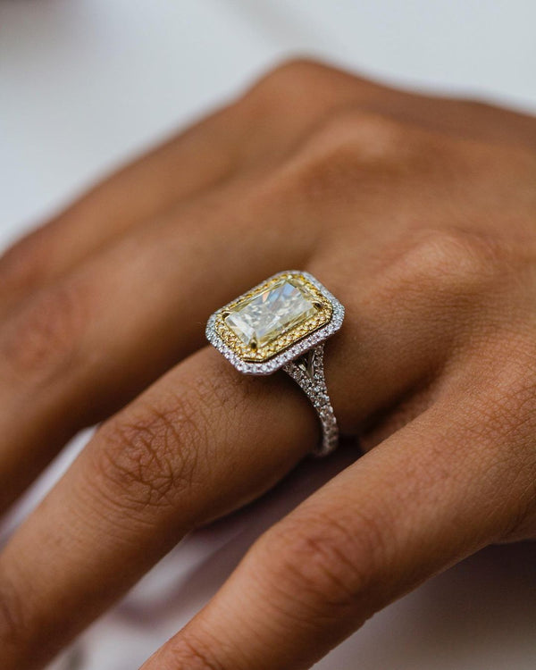 Canary Yellow Radiant Cut Labgrown Ring