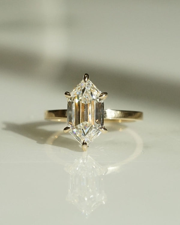 Hexagon Cut Labgrown Engagement Ring