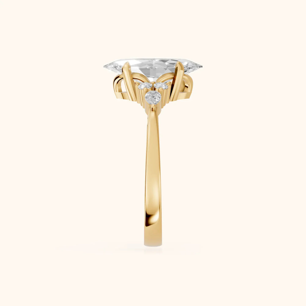 Amelia Three Stone Round Diamond Engagement Ring