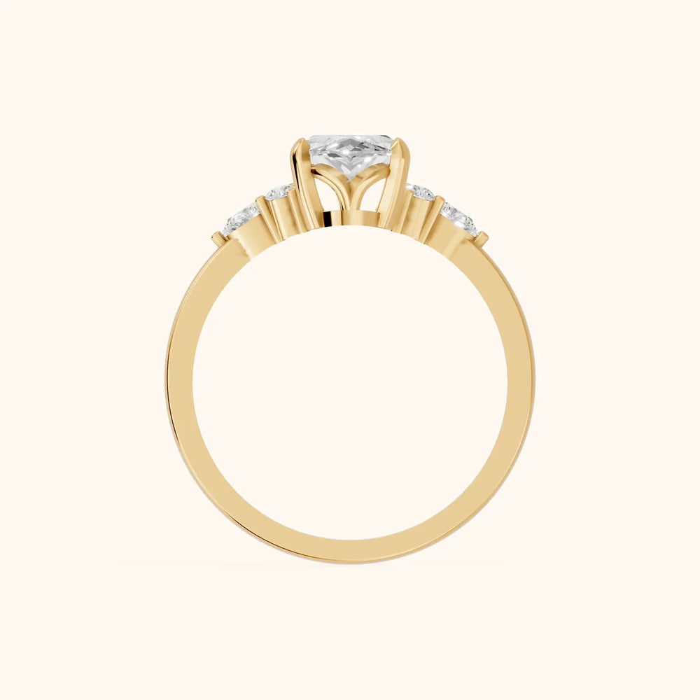 Amelia Three Stone Round Diamond Engagement Ring