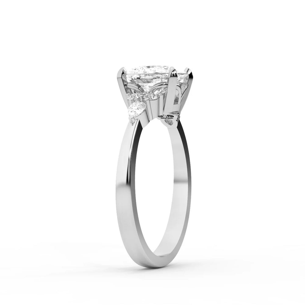 Amelia Three Stone Round Diamond Engagement Ring
