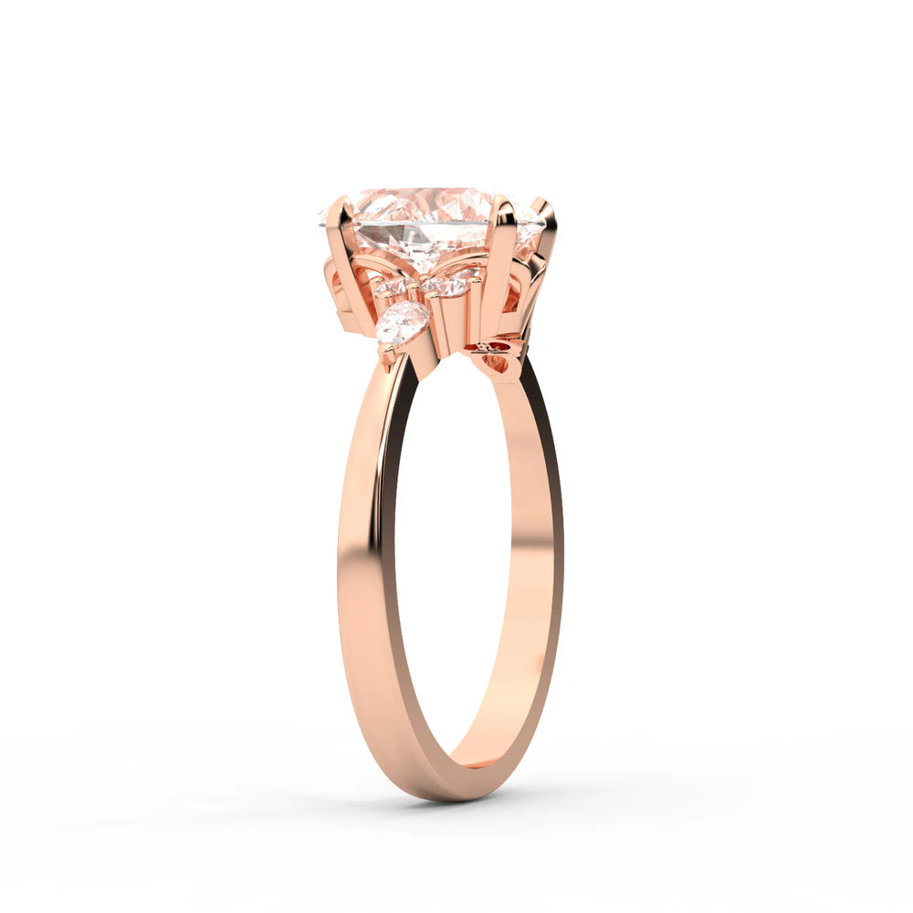 Amelia Three Stone Round Diamond Engagement Ring