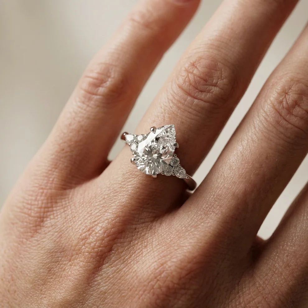 Amelia Three Stone Princess Diamond Engagement Ring