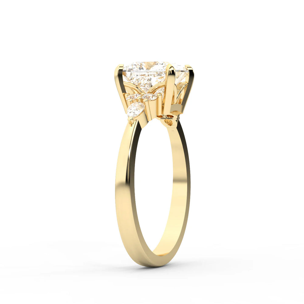 Amelia Three Stone Round Diamond Engagement Ring