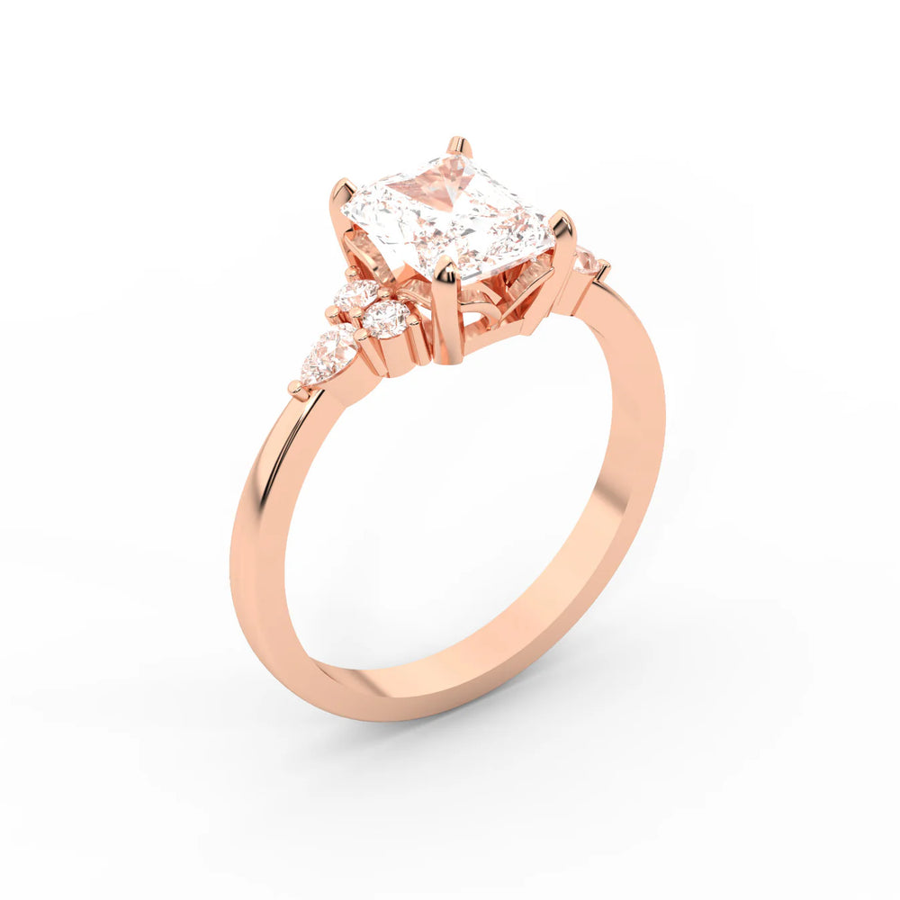 Amelia Three Stone Round Diamond Engagement Ring