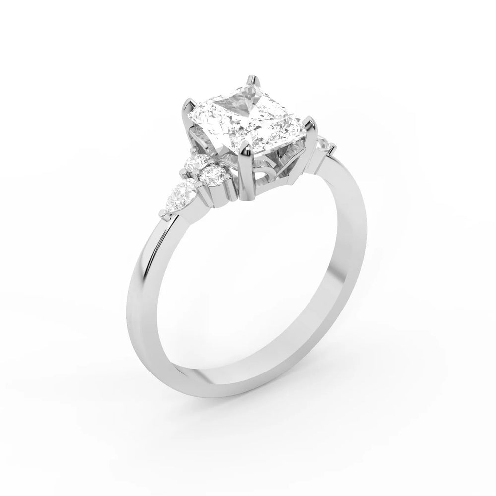 Amelia Three Stone Round Diamond Engagement Ring