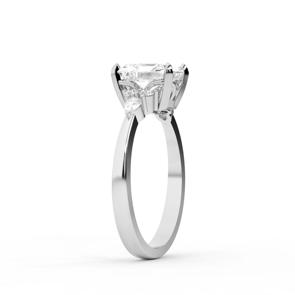 Amelia Three Stone Round Diamond Engagement Ring