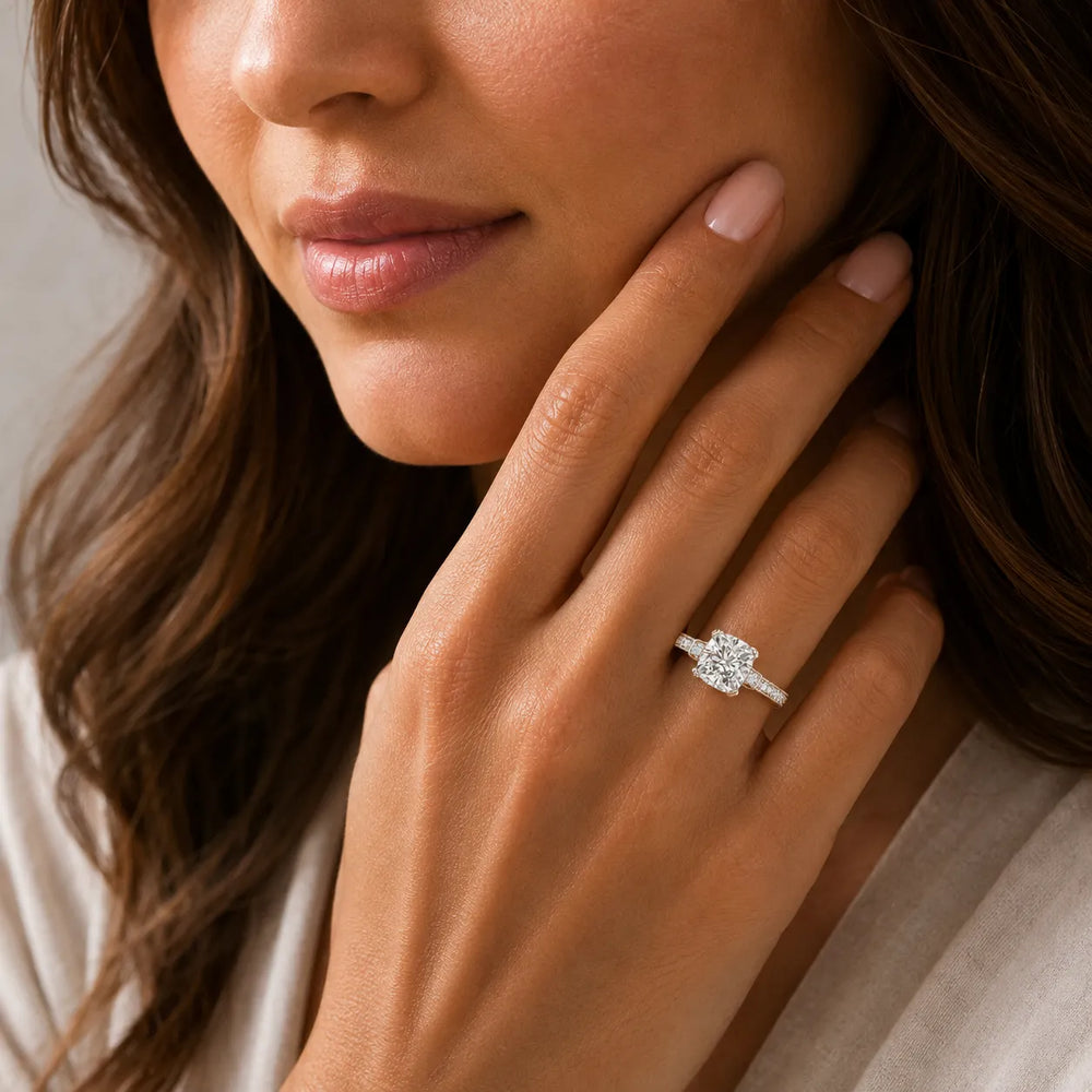 Vintage-Inspired Solitaire Ring with Accent Stone Details