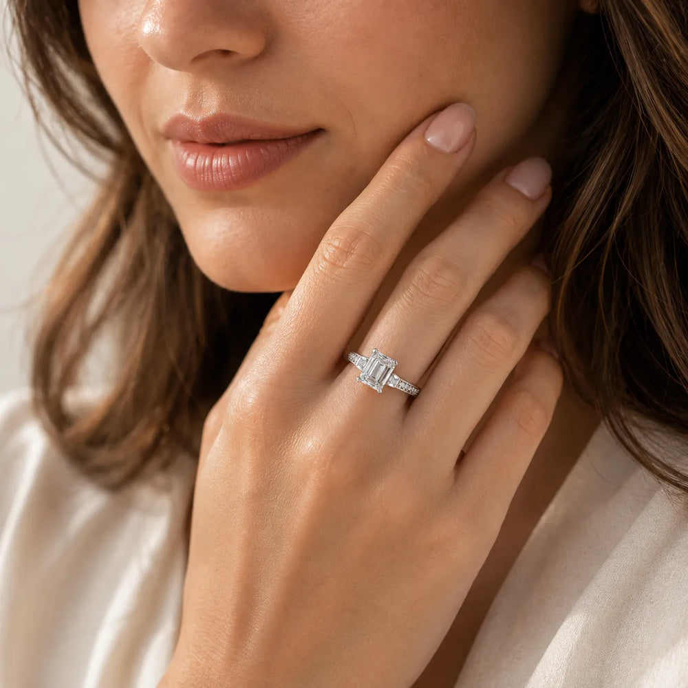 Vintage-Inspired Solitaire Ring with Accent Stone Details