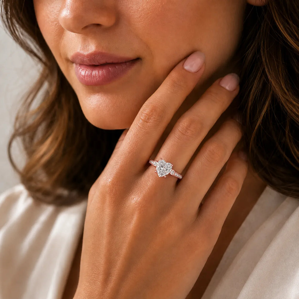 Vintage-Inspired Solitaire Ring with Accent Stone Details