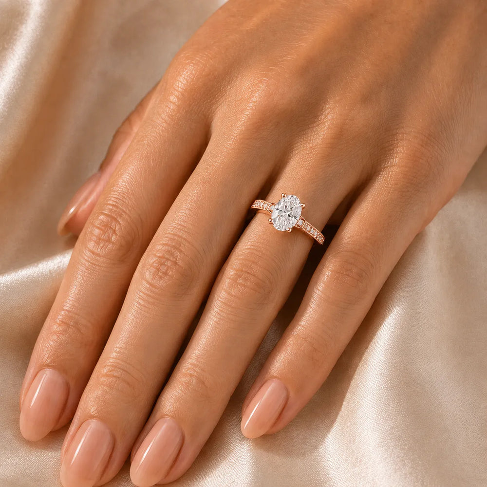 Vintage-Inspired Solitaire Ring with Accent Stone Details