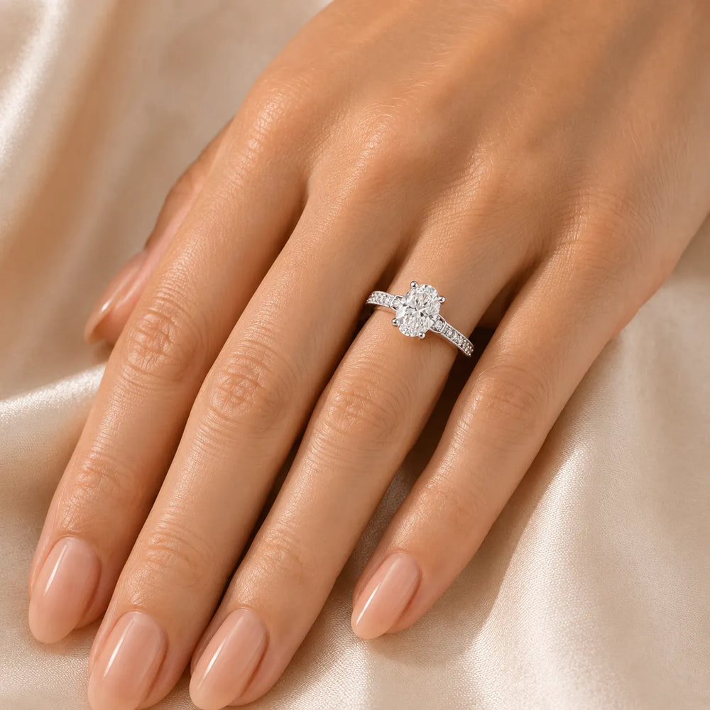 Vintage-Inspired Solitaire Ring with Accent Stone Details