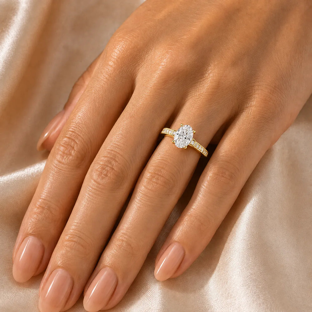 Vintage-Inspired Solitaire Ring with Accent Stone Details