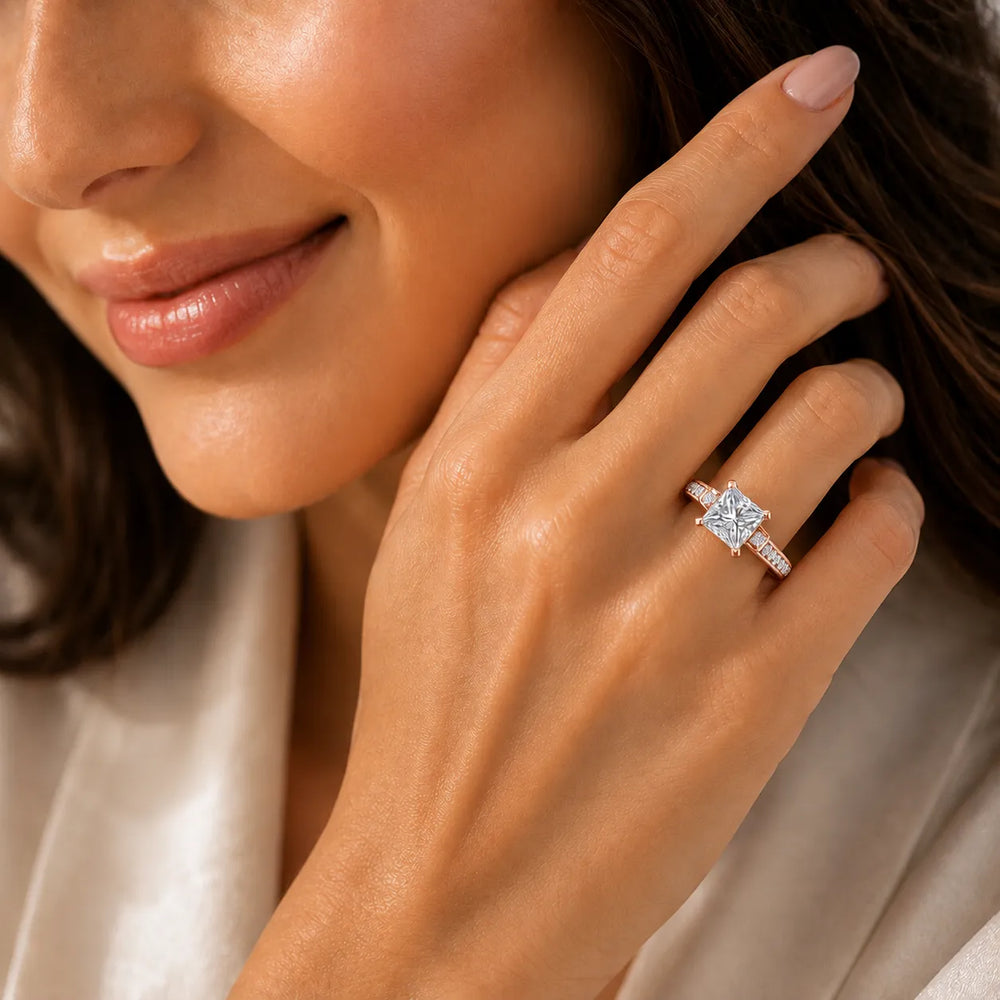 Vintage-Inspired Solitaire Ring with Accent Stone Details