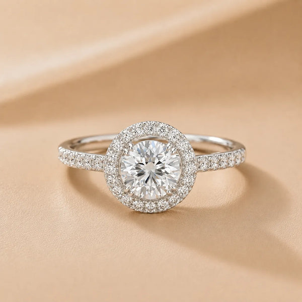 Aurora Halo Round Diamond Engagement Ring