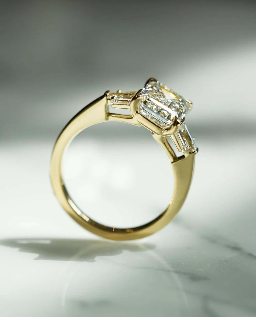 2.83 Ct Emerald Cut Lab Grown Diamond Engagement Ring | IGI Certified