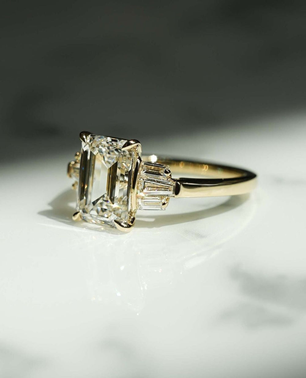 Emerald Cut Labgrown Engagement Ring
