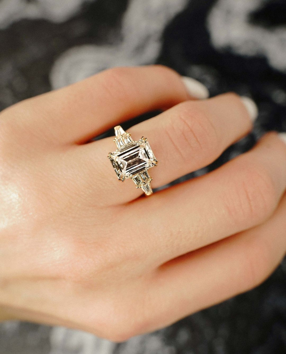 Emerald Cut Labgrown Engagement Ring