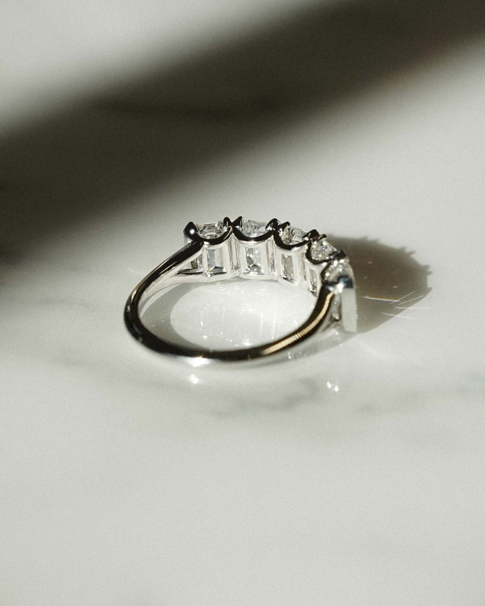 Emerald Cut Wedding Band Women Labgrown Band
