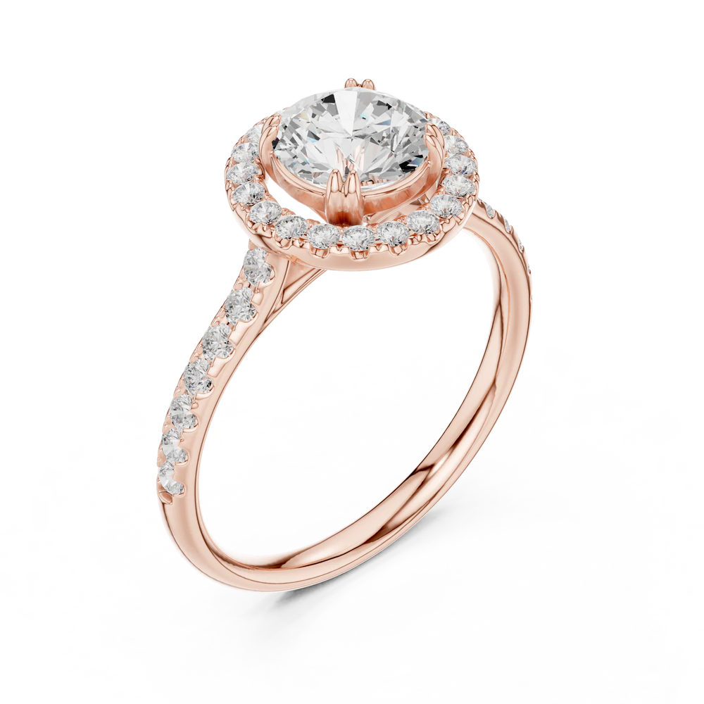 Aurora Halo Round Diamond Engagement Ring