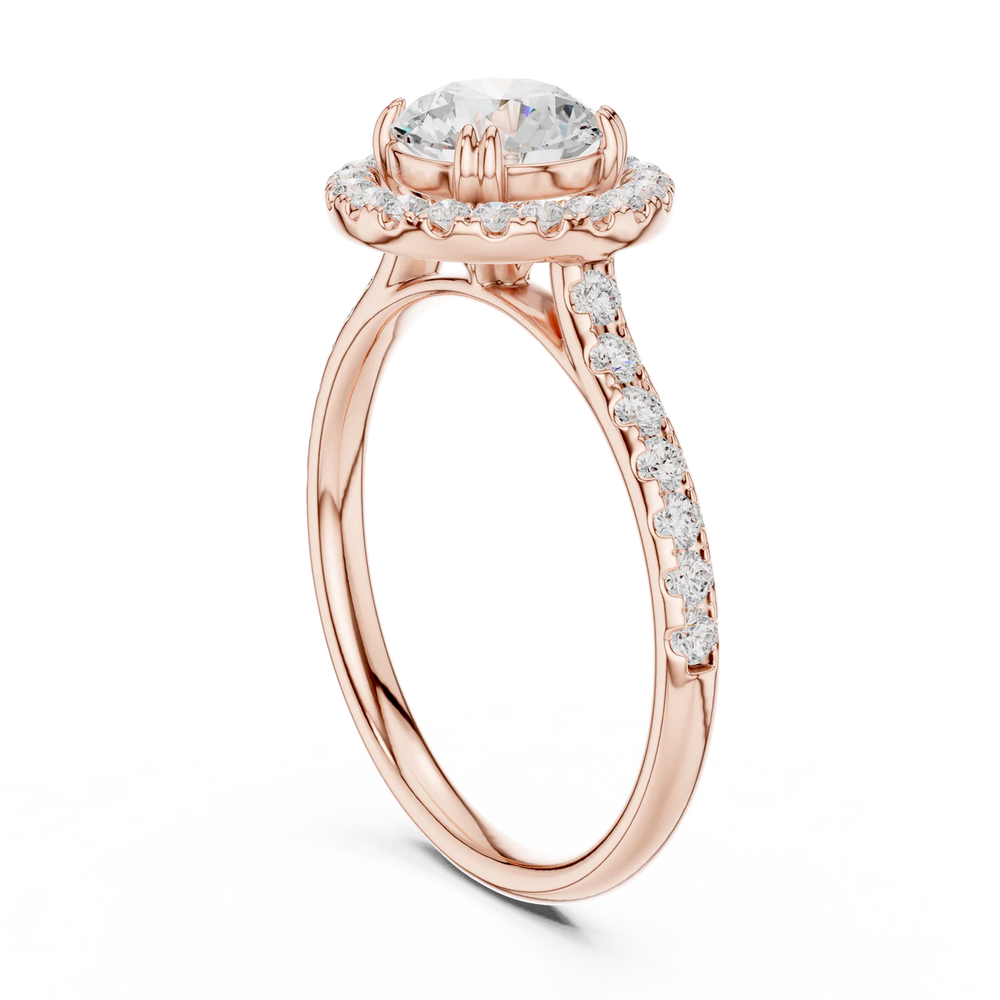 Aurora Halo Round Diamond Engagement Ring