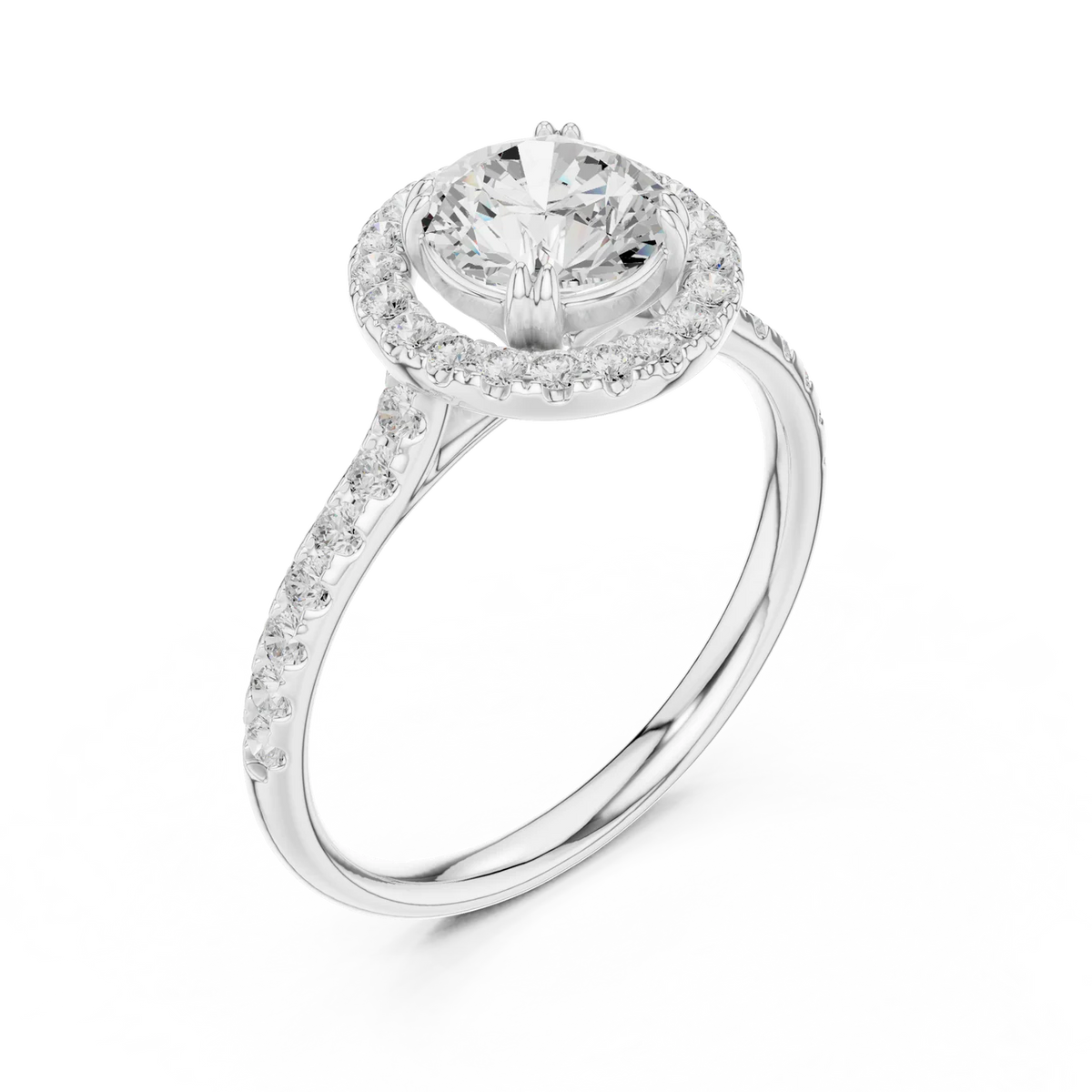 Aurora Halo Round Diamond Engagement Ring