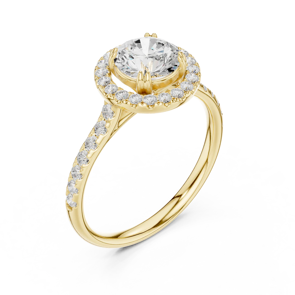 Aurora Halo Round Diamond Engagement Ring