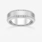 1 ctw Round Lab Grown Diamond 7mm Beveled Edge Satin Finish Eternity Band