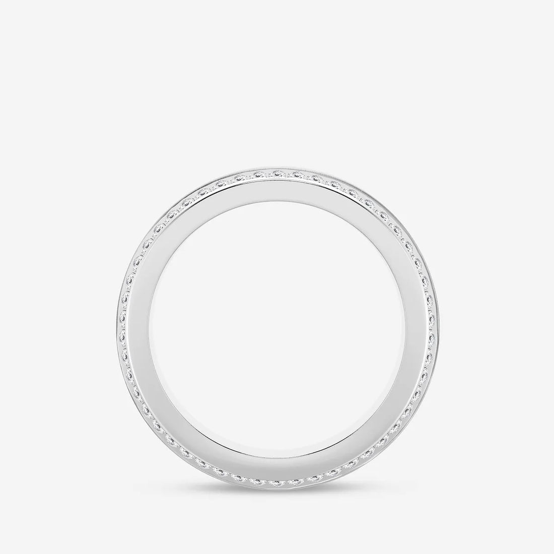 1 ctw Round Lab Grown Diamond 7mm Beveled Edge Satin Finish Eternity Band