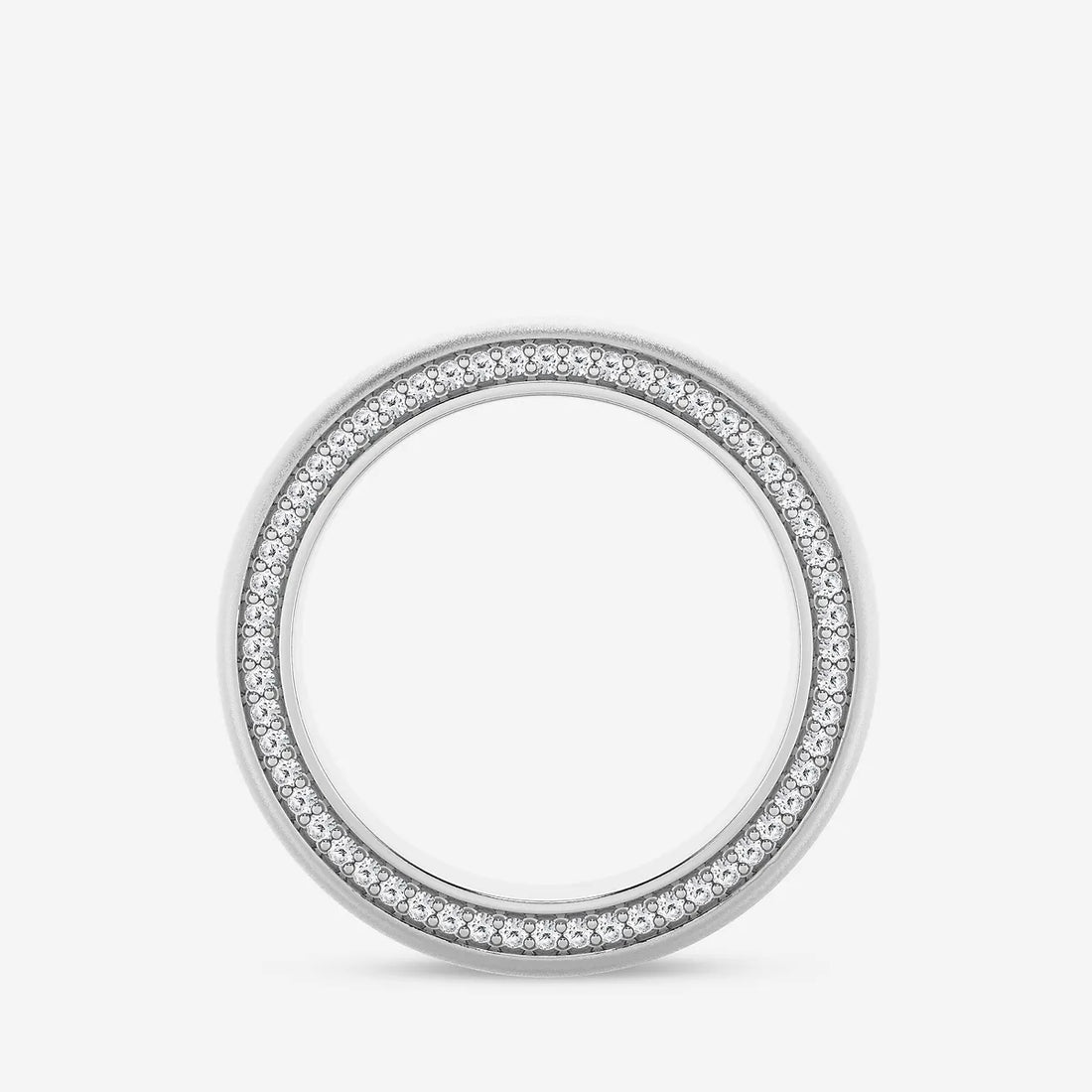 2/3 ctw Round Lab Grown Diamond 7mm Domed Sandblast Finish Eternity Band