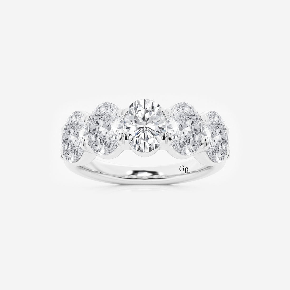 Kenna 3 ctw Oval Lab Grown Diamond Five-Stone Anniversary Band