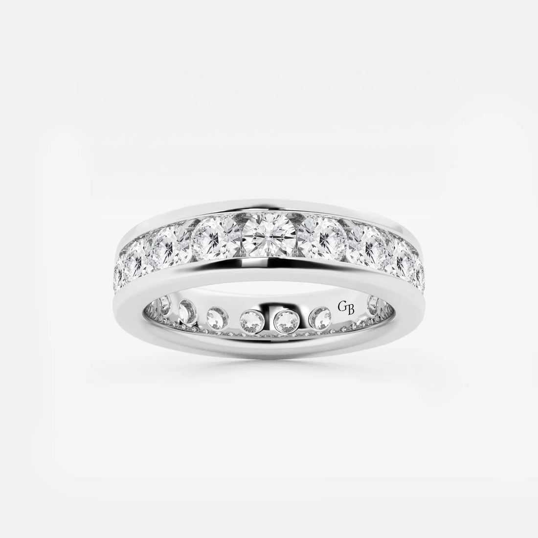 Nova 3 ctw Round Lab Grown Diamond Channel Set Eternity Band - 4.8mm Width