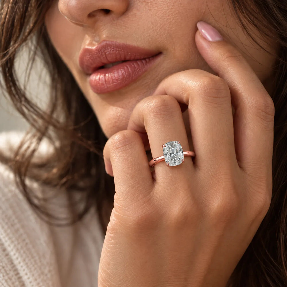 Old Mine Cushion Cut Labgrown Ring
