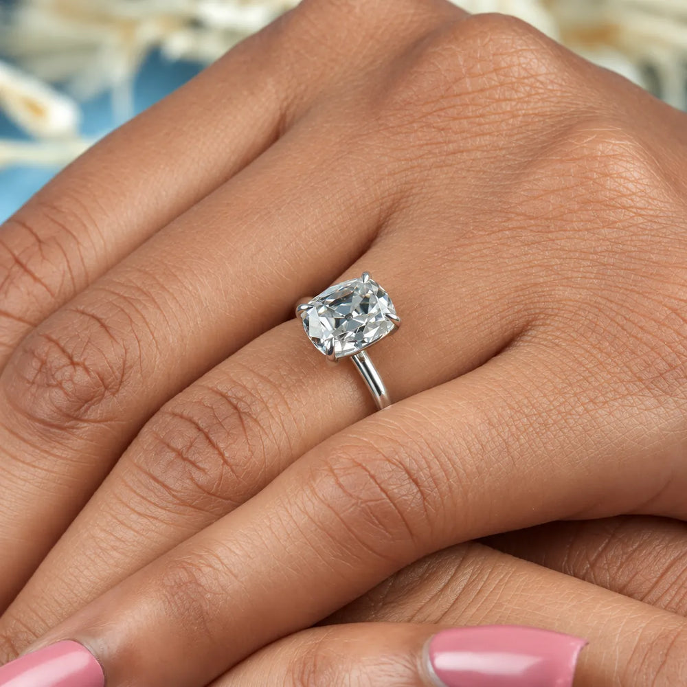 Old Mine Cushion Cut Labgrown Ring