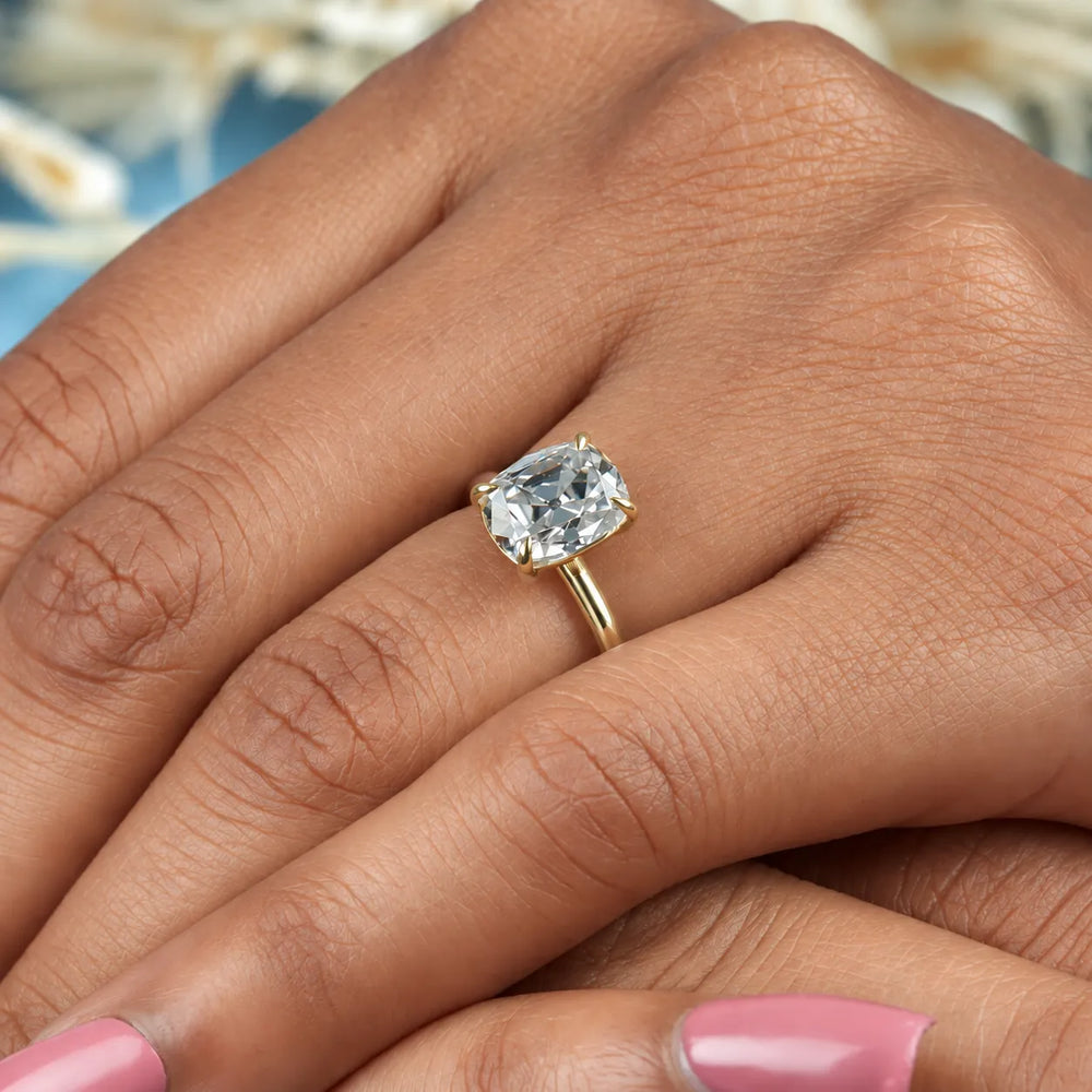 Old Mine Cushion Cut Labgrown Ring
