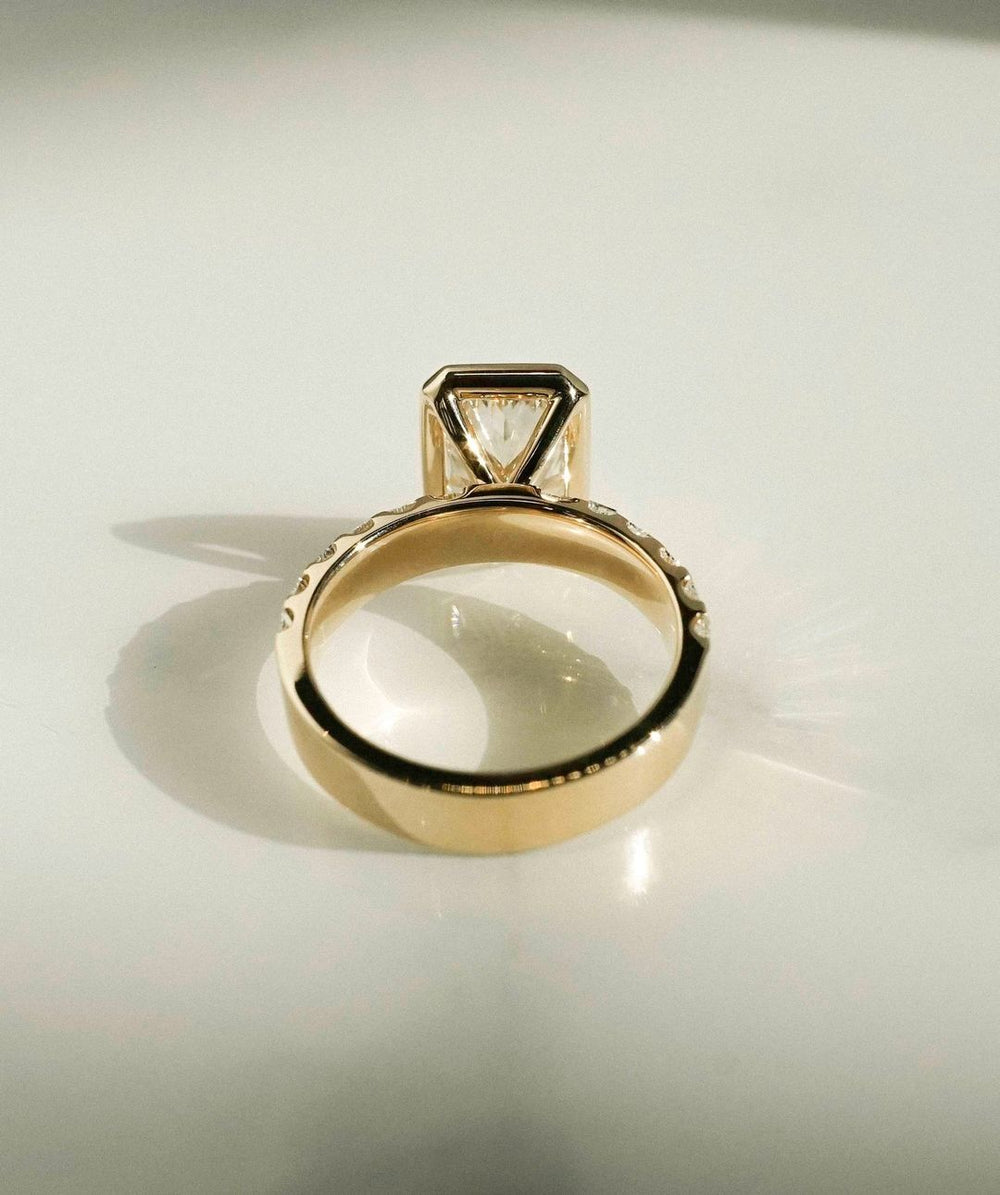 Bezel Set Radiant Cut Labgrown Engagement Ring