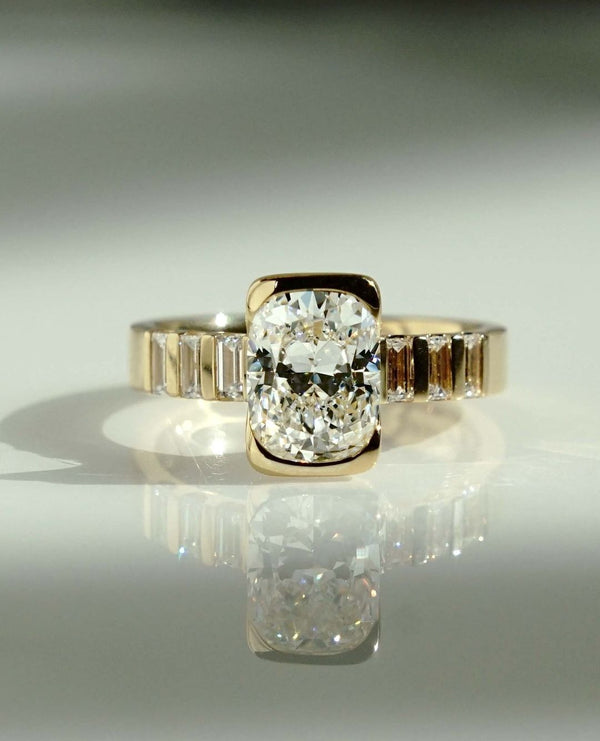 Cushion Cut Labgrown Engagement Ring