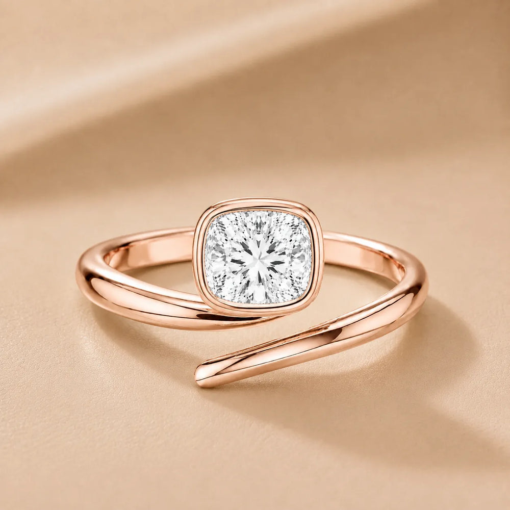 Elegant Pear-Cut Bezel Wrap Diamond Ring
