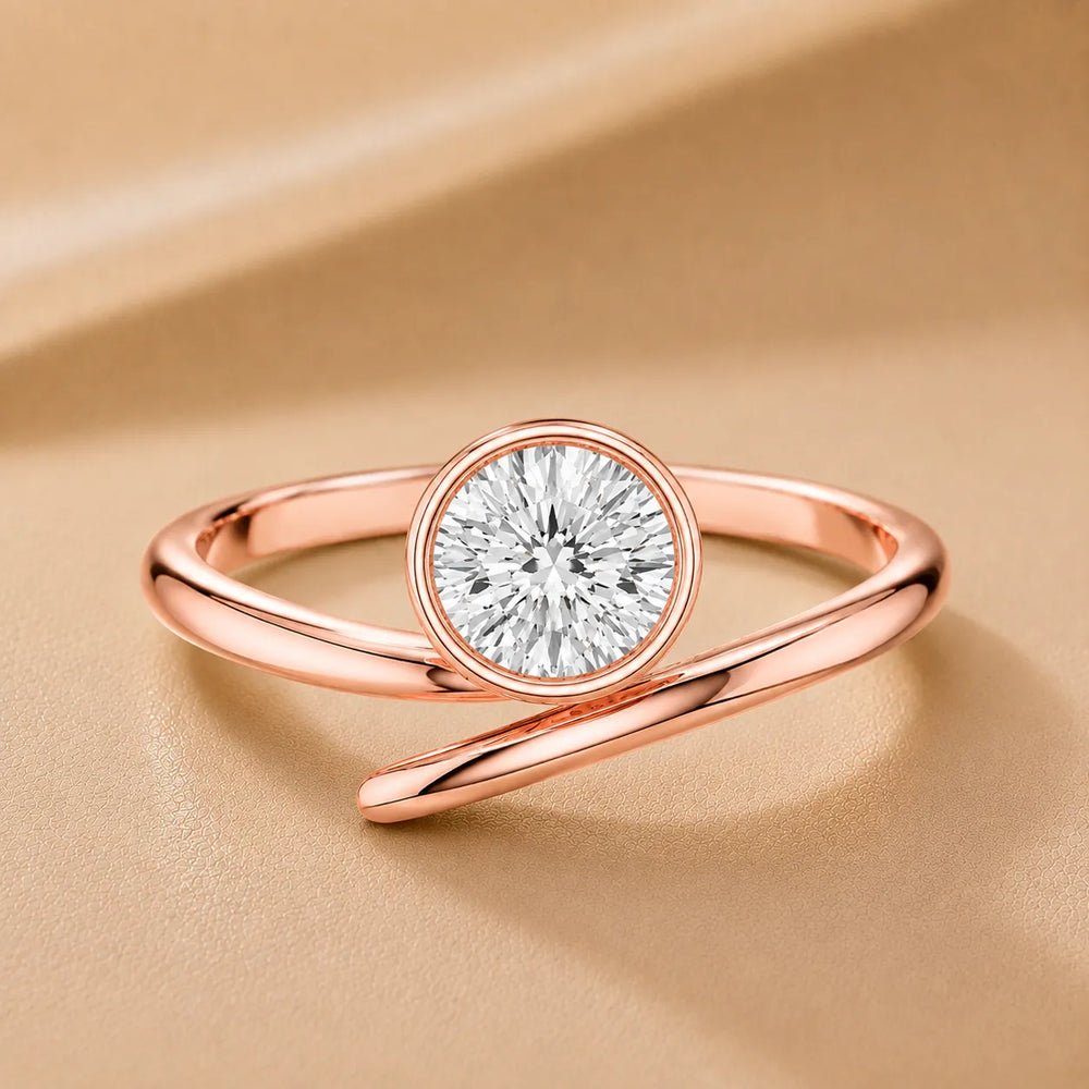 Elegant Pear-Cut Bezel Wrap Diamond Ring