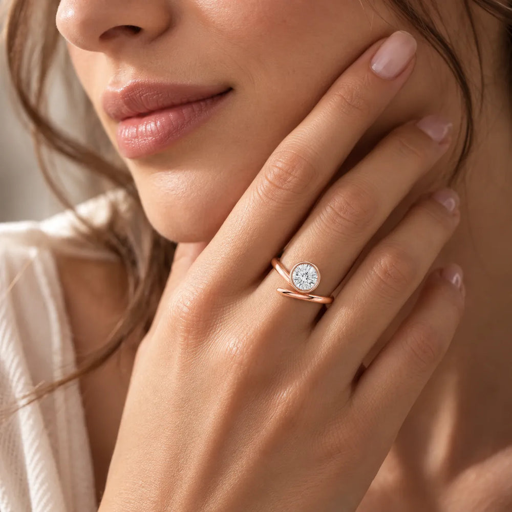 Elegant Pear-Cut Bezel Wrap Diamond Ring