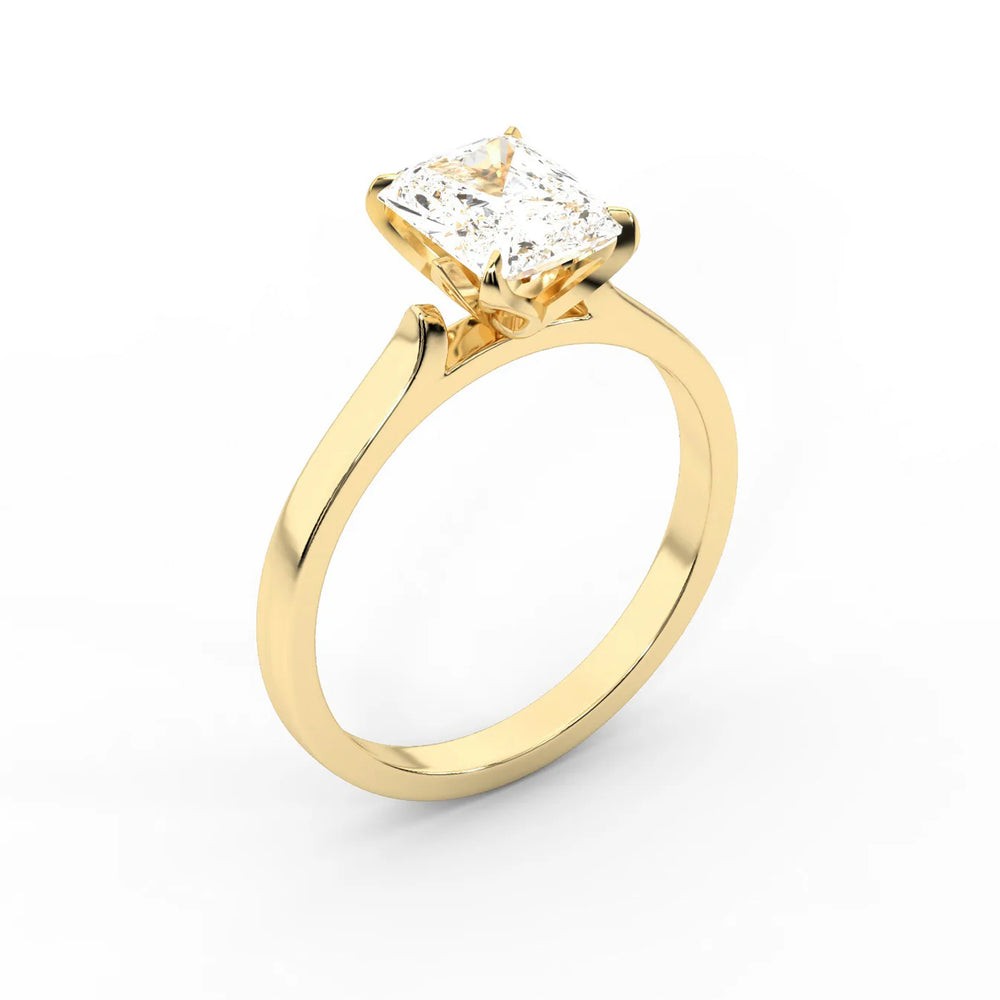 Isabella Bloom Solitaire Emerald Diamond Engagement Ring