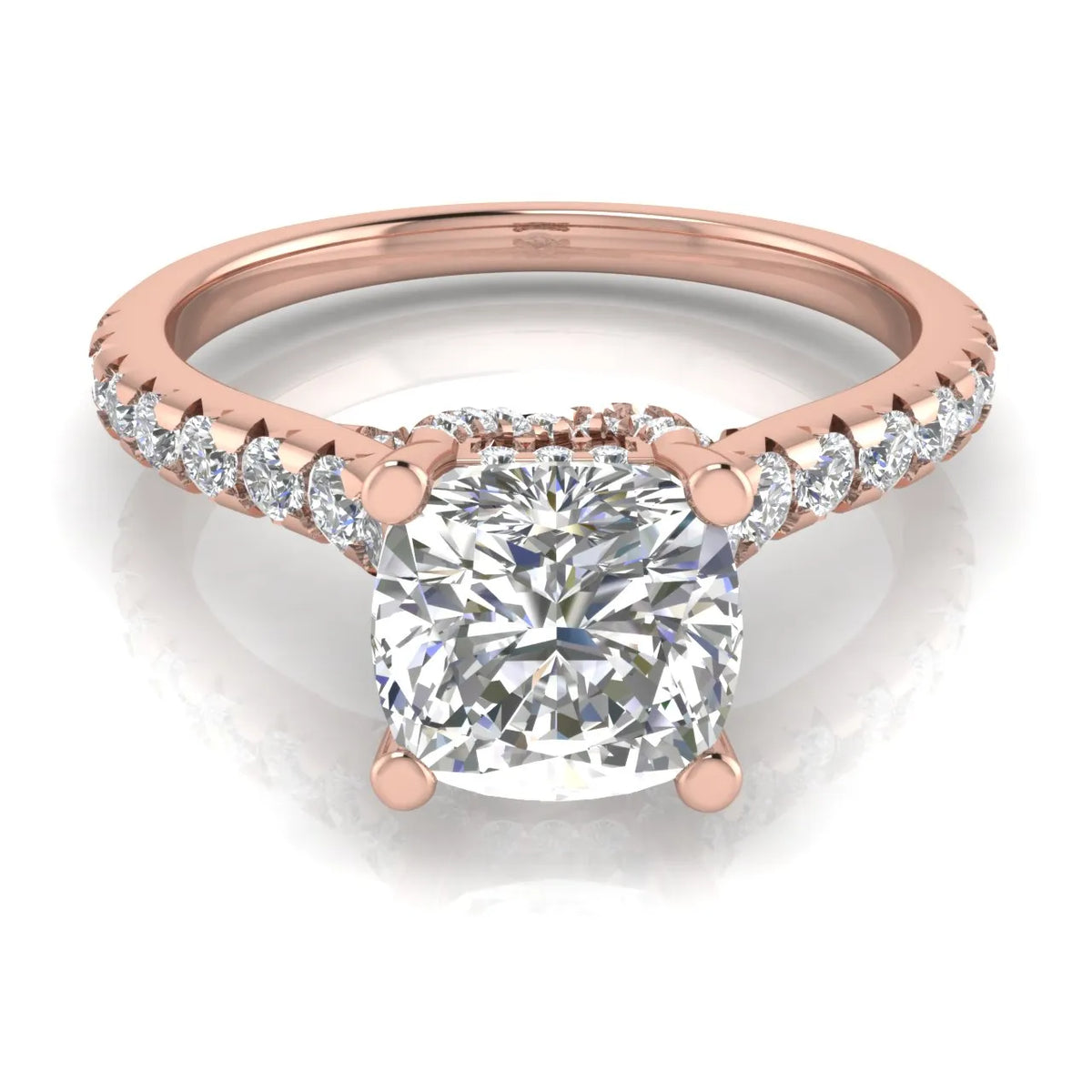 Classic Pavé Accent Solitaire Ring