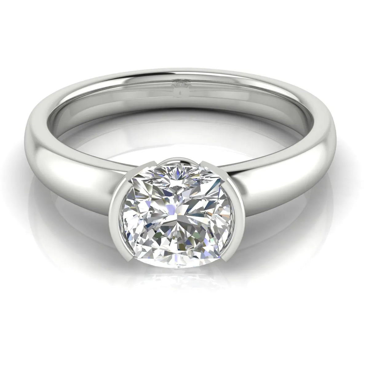 Modern Bezel-Inspired Solitaire Engagement Ring