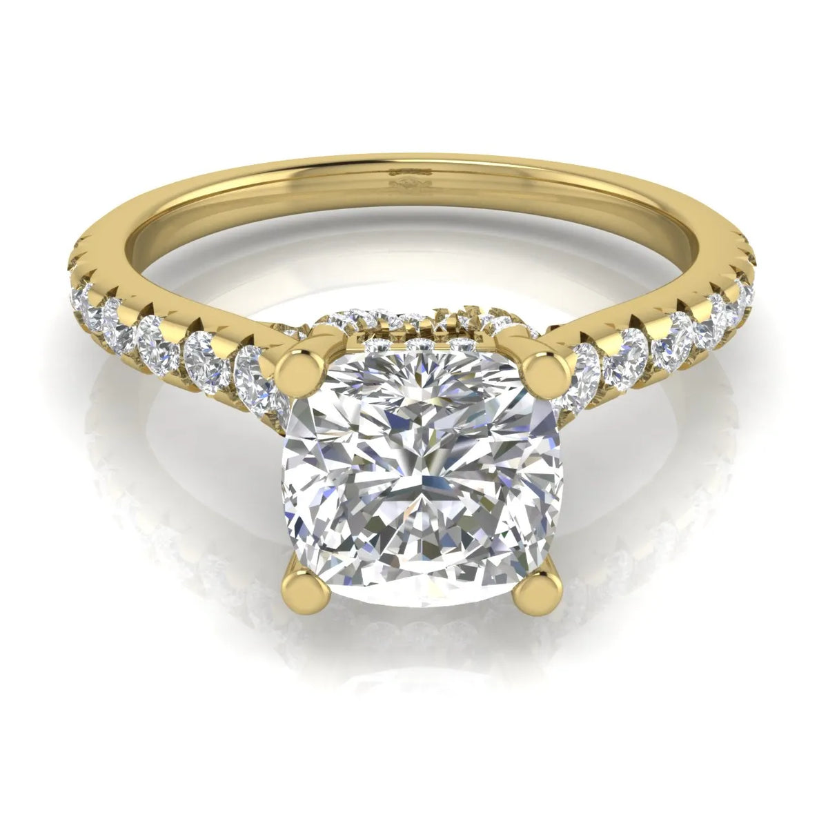 Classic Pavé Accent Solitaire Ring