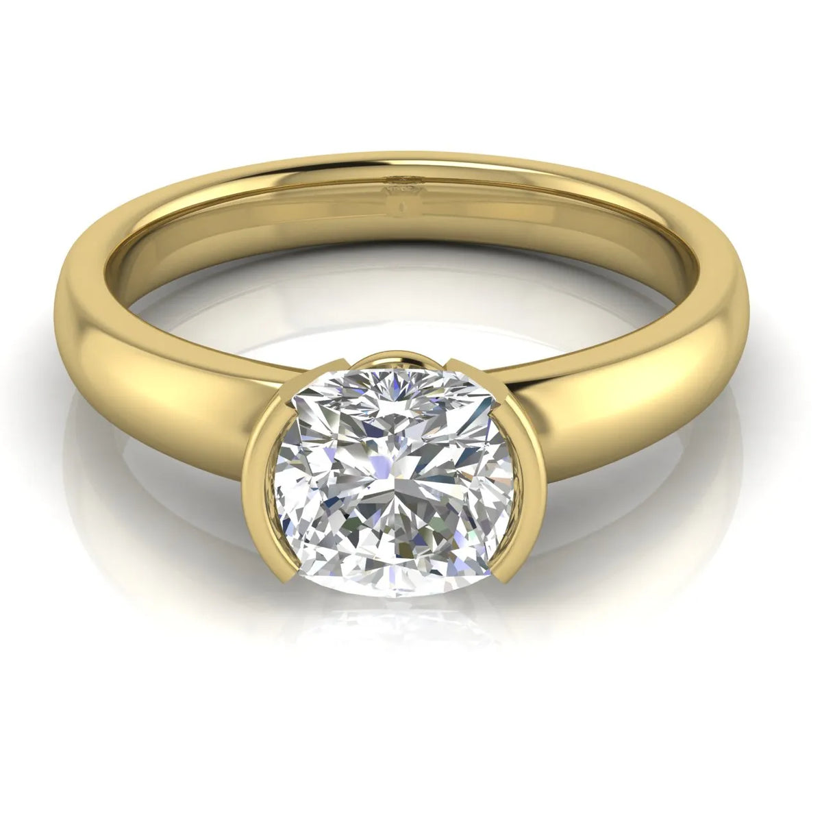 Modern Bezel-Inspired Solitaire Engagement Ring