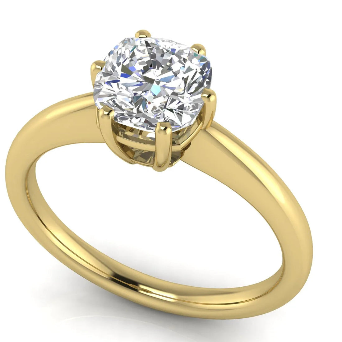 Elegant Solitaire Ring with Classic Prong Setting – Round (925 Sterling Silver)