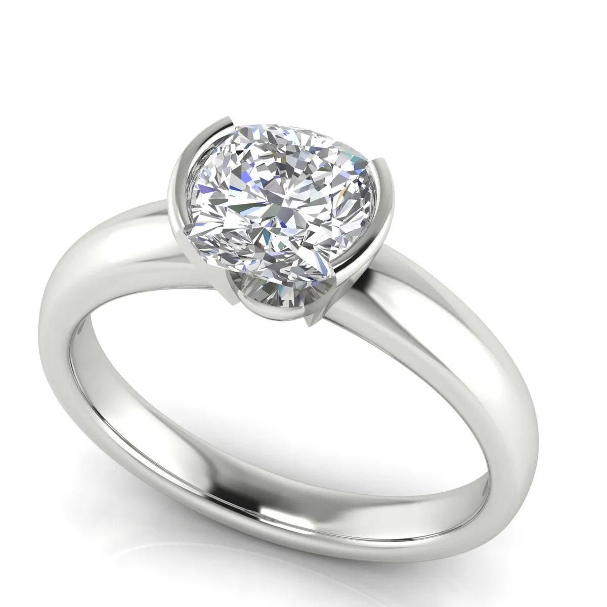 Modern Bezel-Inspired Solitaire Engagement Ring