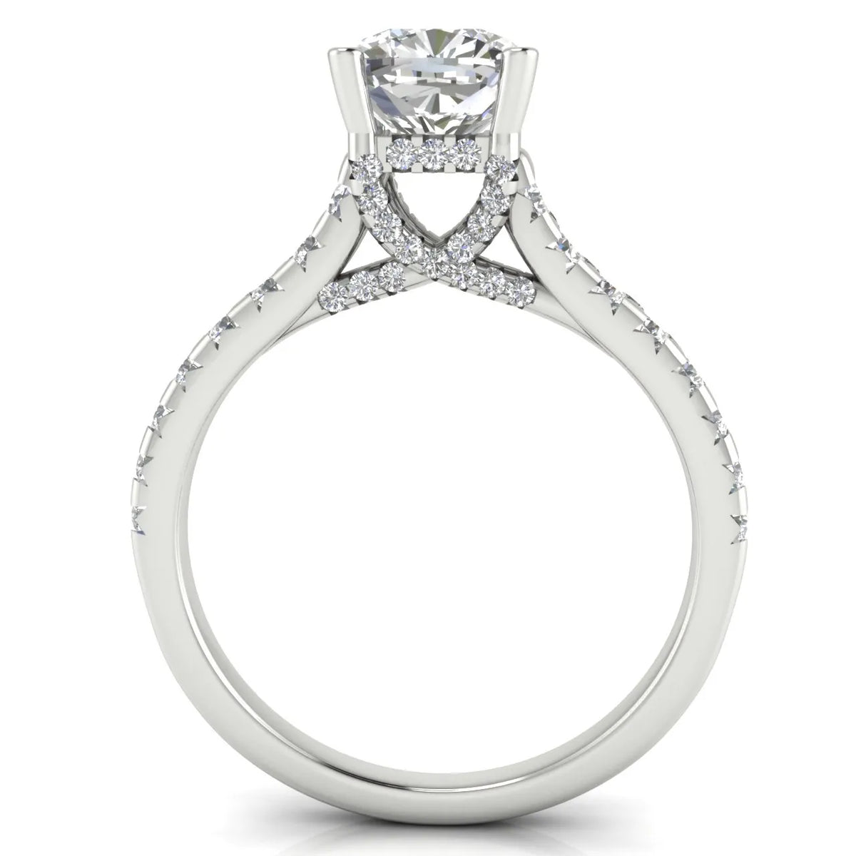 Classic Pavé Accent Solitaire Ring